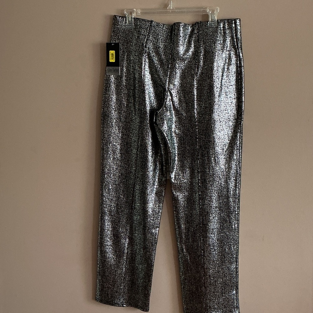 NWT Shiny Silver Pants size L